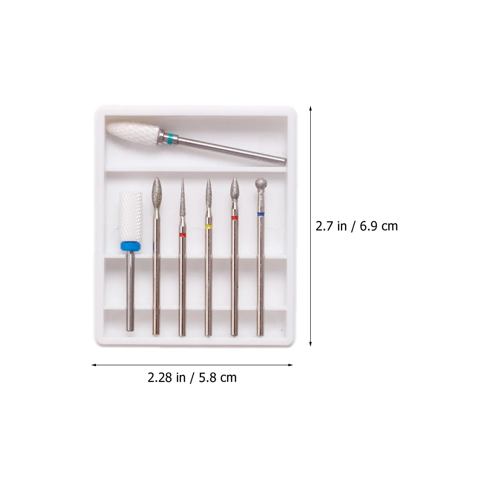 7 個のネイルドリルビットアクリルネイル用使いやすい耐久性のあるポータブルキューティクル除去ジェルポリッシュマニキュアネイルドリルビット