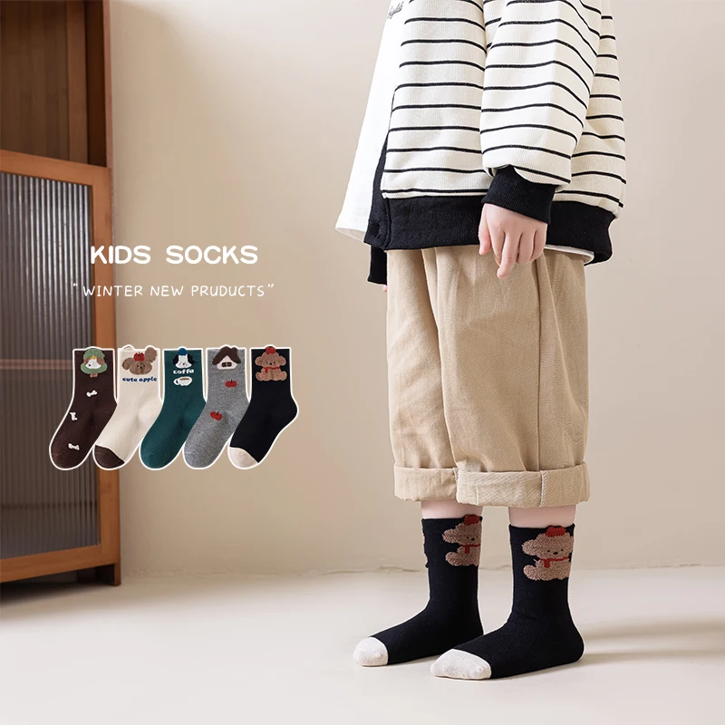 Children's mid tube socks Spring and Autumn cartoon boys breathable cotton socks are skin friendly and soft