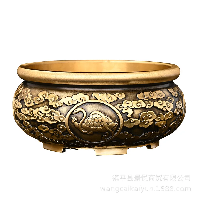 

Copper Cornucopia Decoration Pure Copper Twelve Zodiac Auspicious Cloud Basin Living Room Office Desk Surface Panel Decoration F