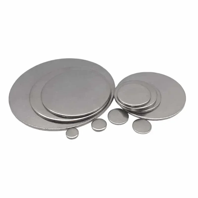 304 Stainless Steel Round Sheet Circular Plate Disc Round Spacer Disk Sheet Dia 6mm-80mm Thick 1/1.1/1.3/1.8/2.7mm