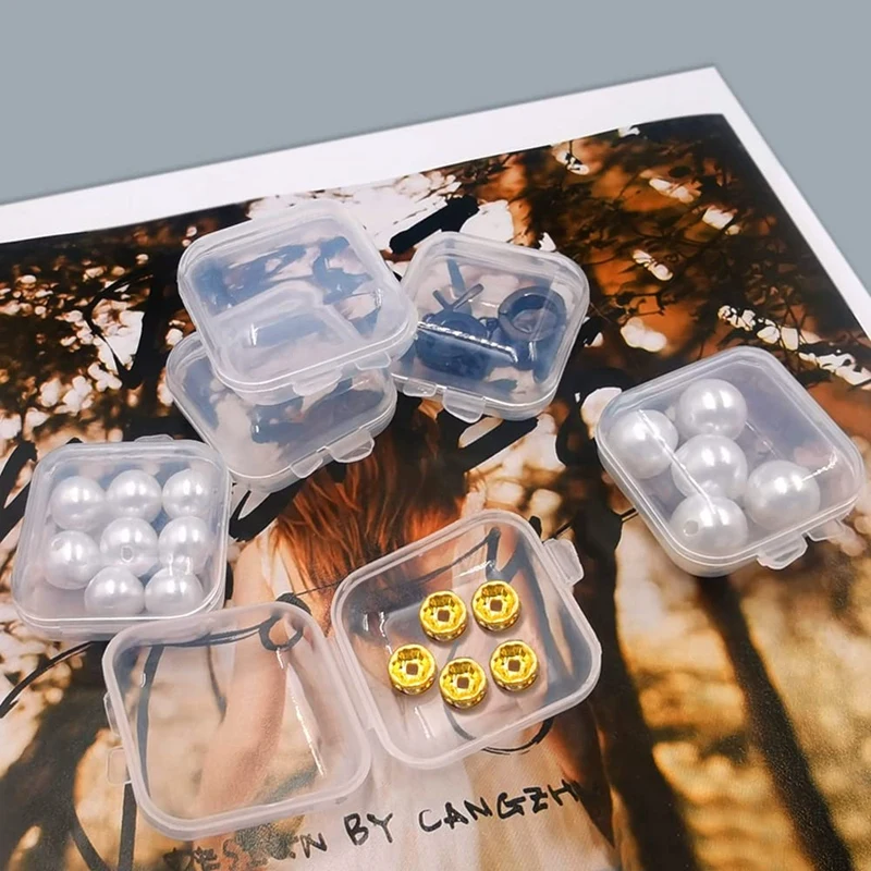 A21I-50Packs Small Clear Plastic Storage Containers,Mixed Empty Mini, Case With Lids For Small Items And Other Craft Projects