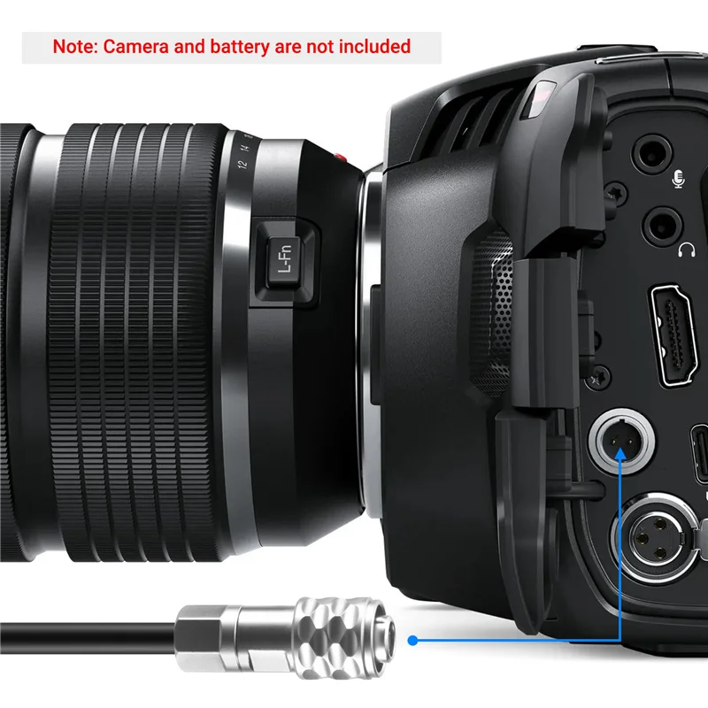 AED5-D-Tap To BMPCC 4K 2 Pin Locking Power Cable For Blackmagic Pocket Cinema Camera 4K For Sony V Mount Battery