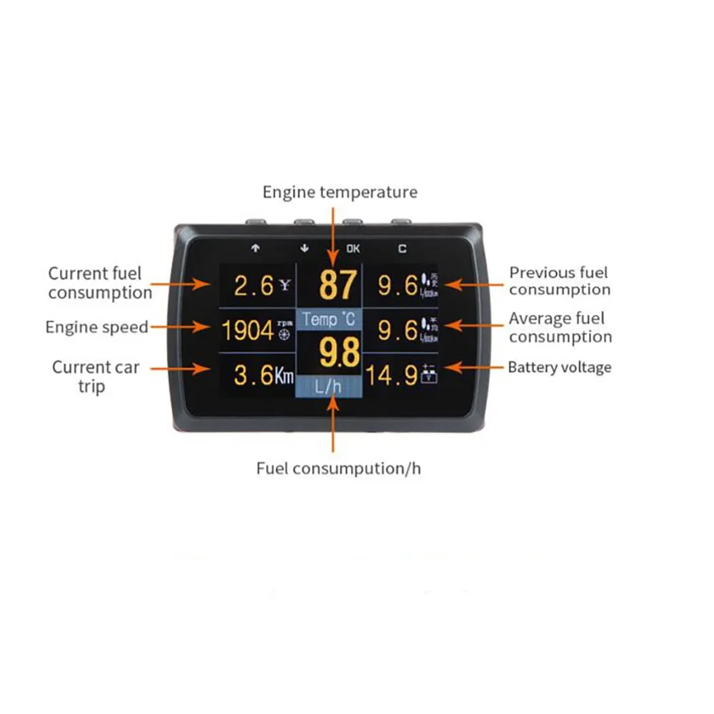 A501 high-definition car intelligent OBD driving computer car HUD head up fuel consumption speed display instrument