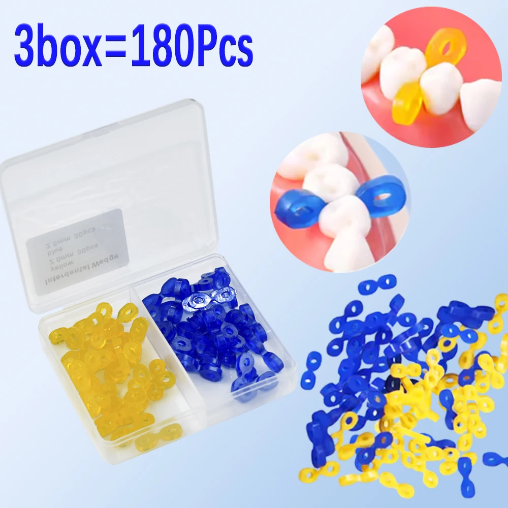 180Pcs Dental Elastic Separators and Fixing Wedges for Matrix Systems Restorative Dentistry Accessories
