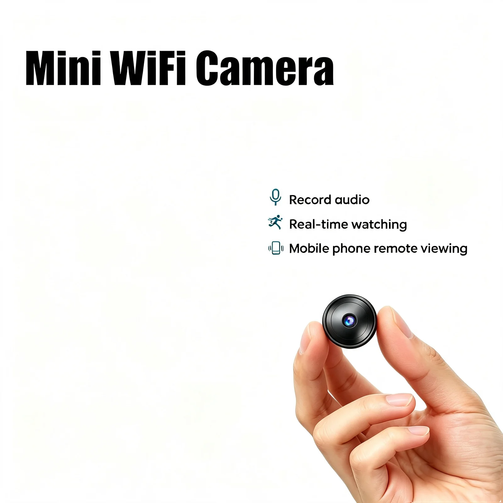E27 Mini WiFi Security Camera, 4K Ultra HD tiny surveillance cam with infrared night vision, motion detection alert, loop recording. Compact portable design for home, office, car indoor monitoring. Real‑time phone remote view, easy setup