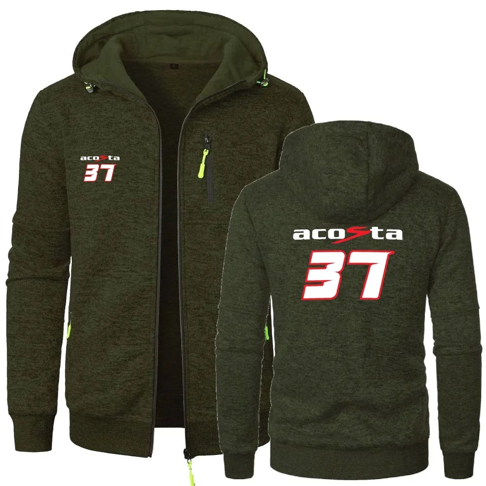 Moletom masculino motociclista corrida pedro acosta 37 gp equitação hoodies jaqueta cardigan zíper suéteres sportwear velo com capuz