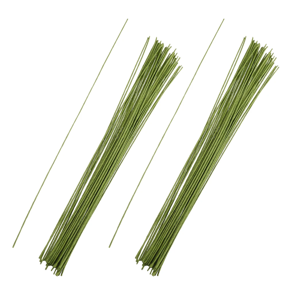 

50pcs Artificial Green Stems Green Simulation Wire Durable Iron DIY Floral Diy Floral Wire Supplies Versatile Usage