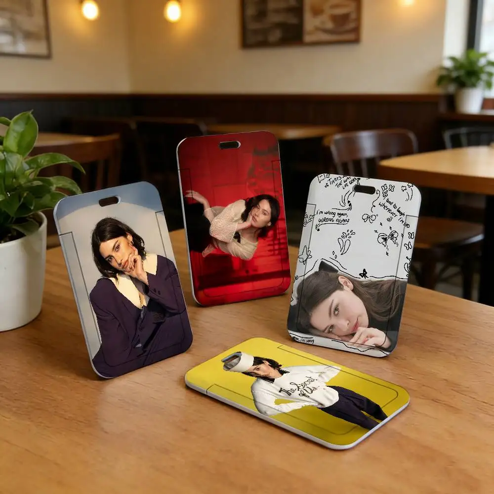 singer Gracie Abrams  Card Covers Holders Case Students Bus Card Cover ID Badge Holder with Lanyard