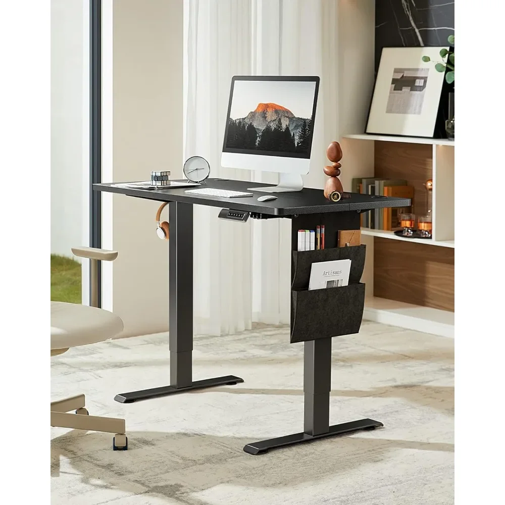 Table Computer Offices Electric Standing Desk With Storage Bag Laptop Stand Standing Desk Adjustable Height 48x24 Inch Furniture