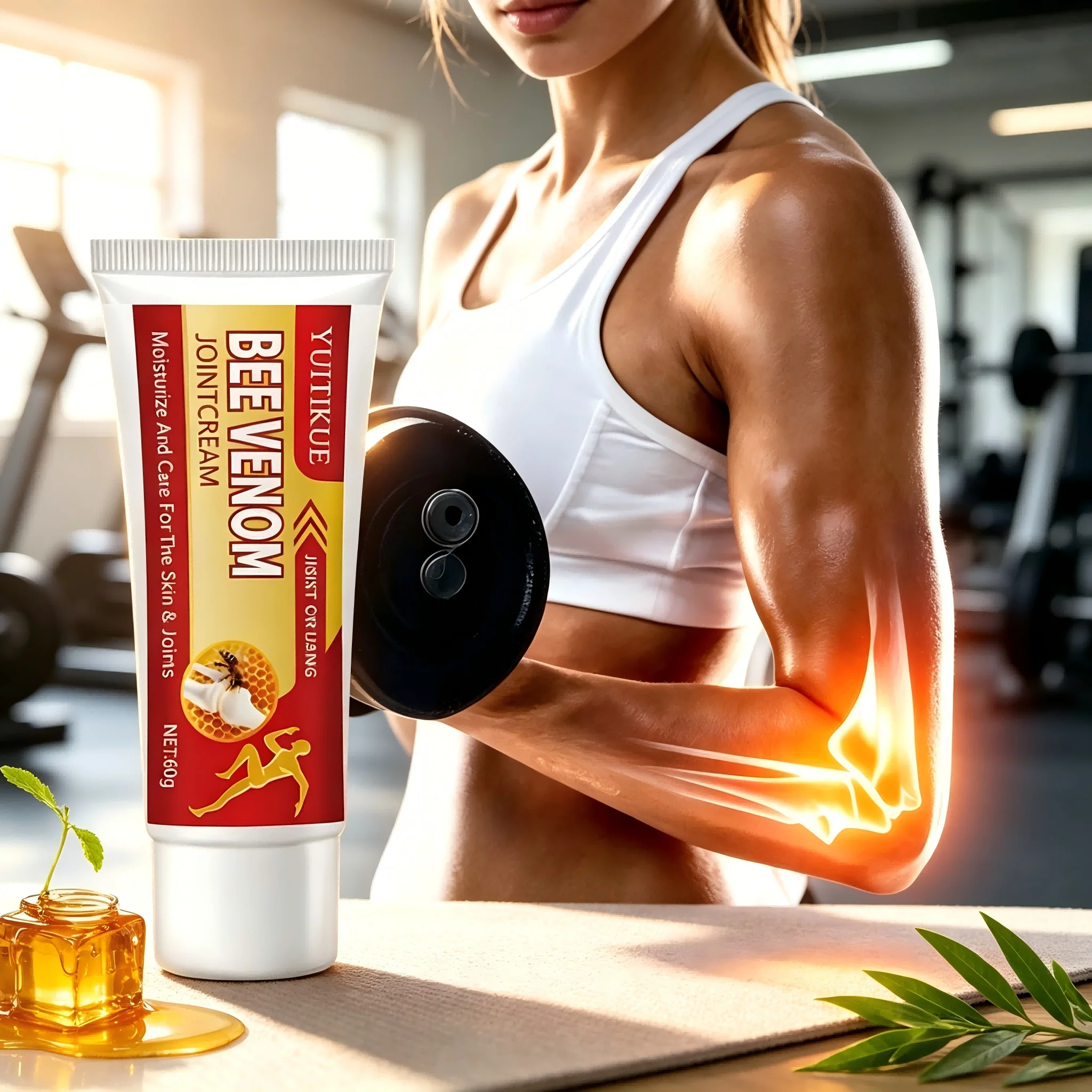 YUITIKUE Bee Venom Joint Cream 60g Moisturizing Massage Ointment for Knee Elbow Waist Hand Foot Skin Care
