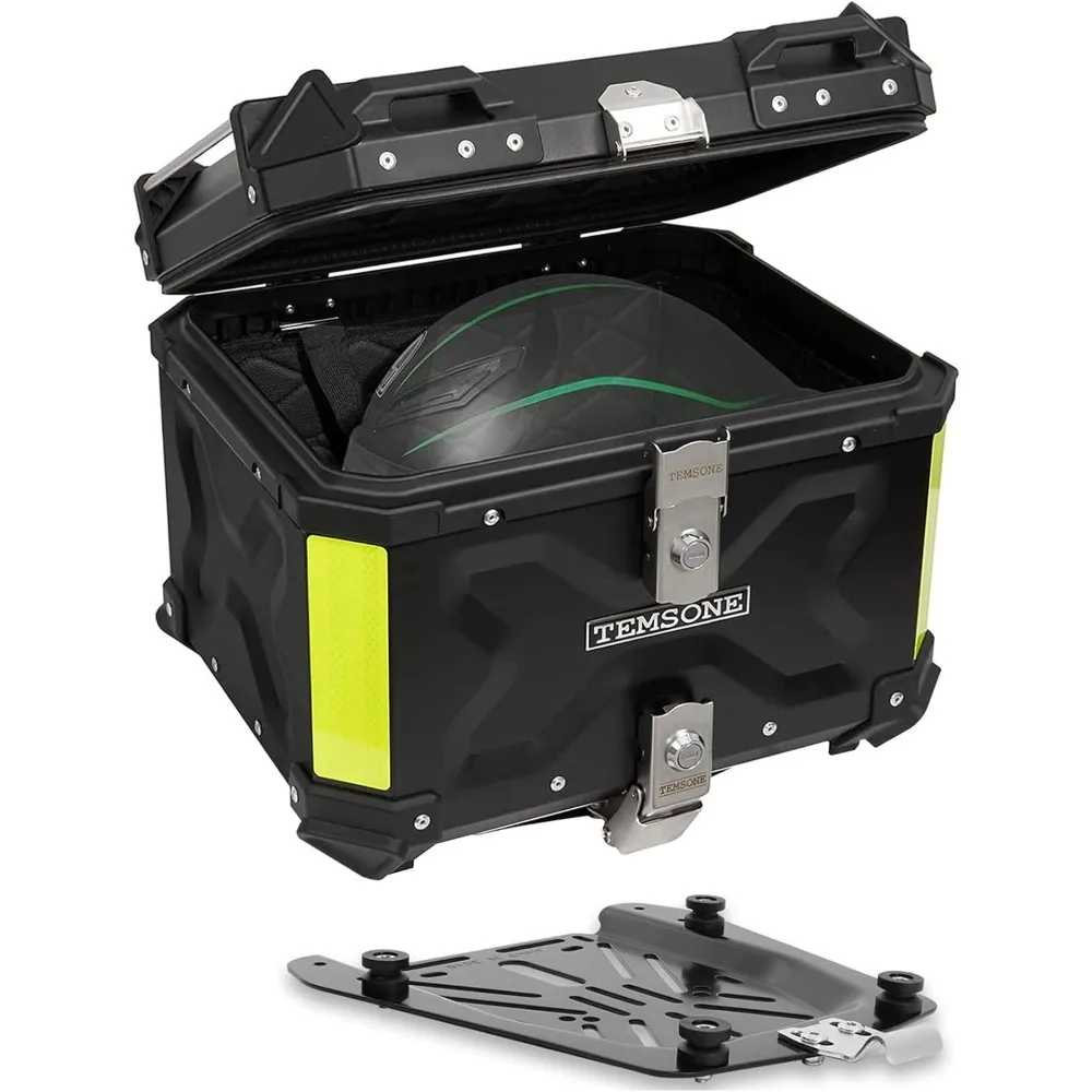 

Универсальный верхний чехол для мотоцикла, водонепроницаемый хвостовой ящик со спинкой и ручкой, чехол для хранения двойных ключей, алюминий