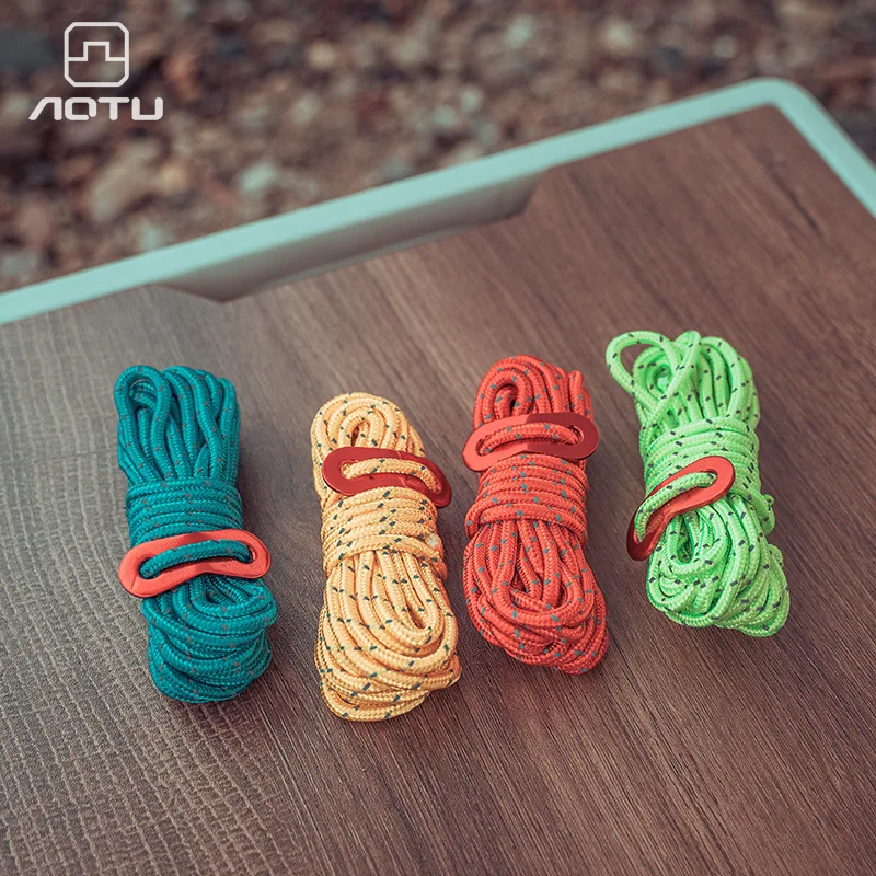 (4 مللي متر × 4 متر) DIY خيمة الرياح حبل إصلاح إصلاح سلسلة خيمة ليلة عاكسة سحب حبل