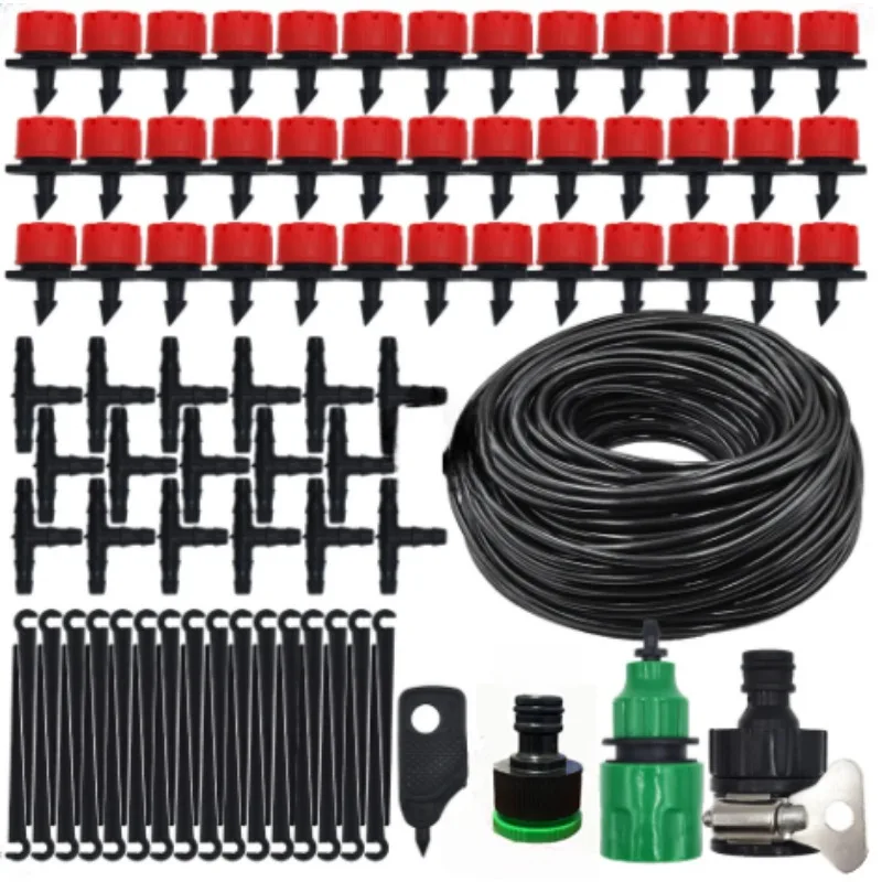 15M-25MDIY Drip Irrigation System Automatic Watering Garden Hose Micro Drip Garden Watering Kits with Adjustable Drippers