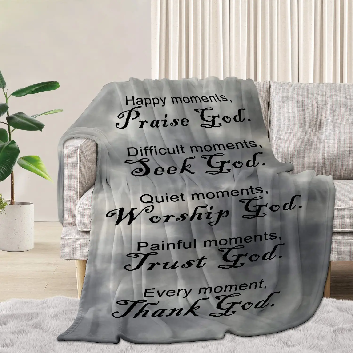 Christian Blanket Religious Healing Mind Inspirational Faith Throw Blanket Soft Bible Verse Prayer Gifts for Men Christian Decor