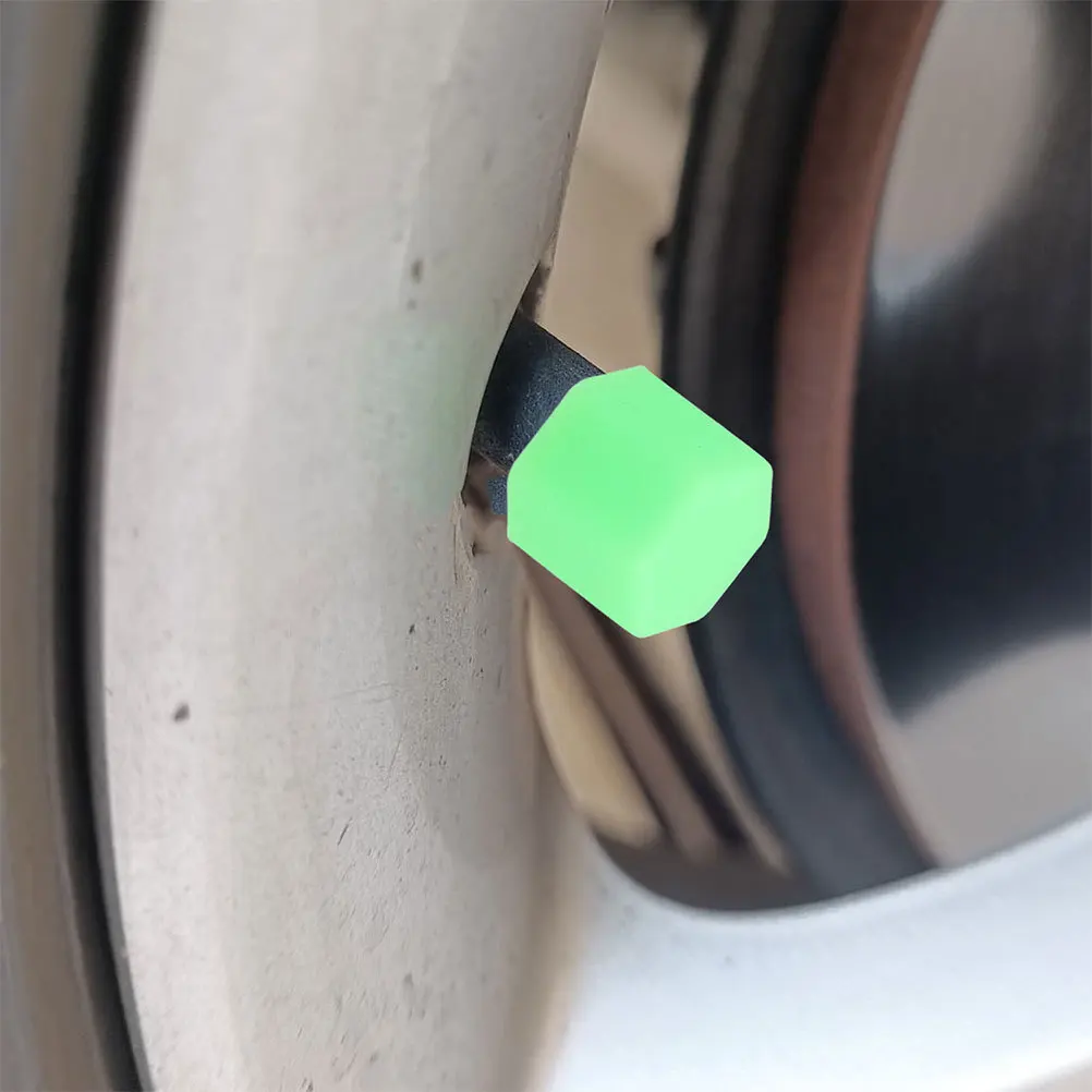 20 قطعة ليلة توهج العروة الجوز يغطي سيليكون عجلة السيارة العروة المكسرات حماية قبعات سداسية عجلة الجوز غطاء ل محور إطارات السيارة