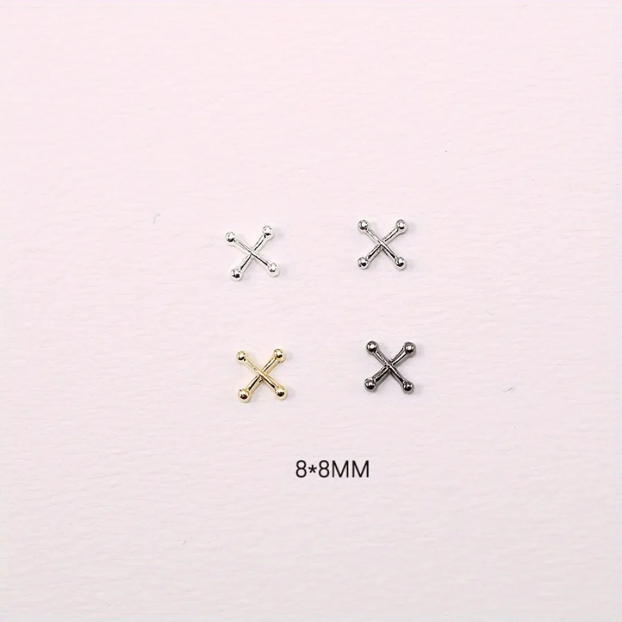 크로스 네일 쥬얼리, 빈티지 할로윈 펑크 네일 아트 액세서리, 네일 아트 장식, 10 개