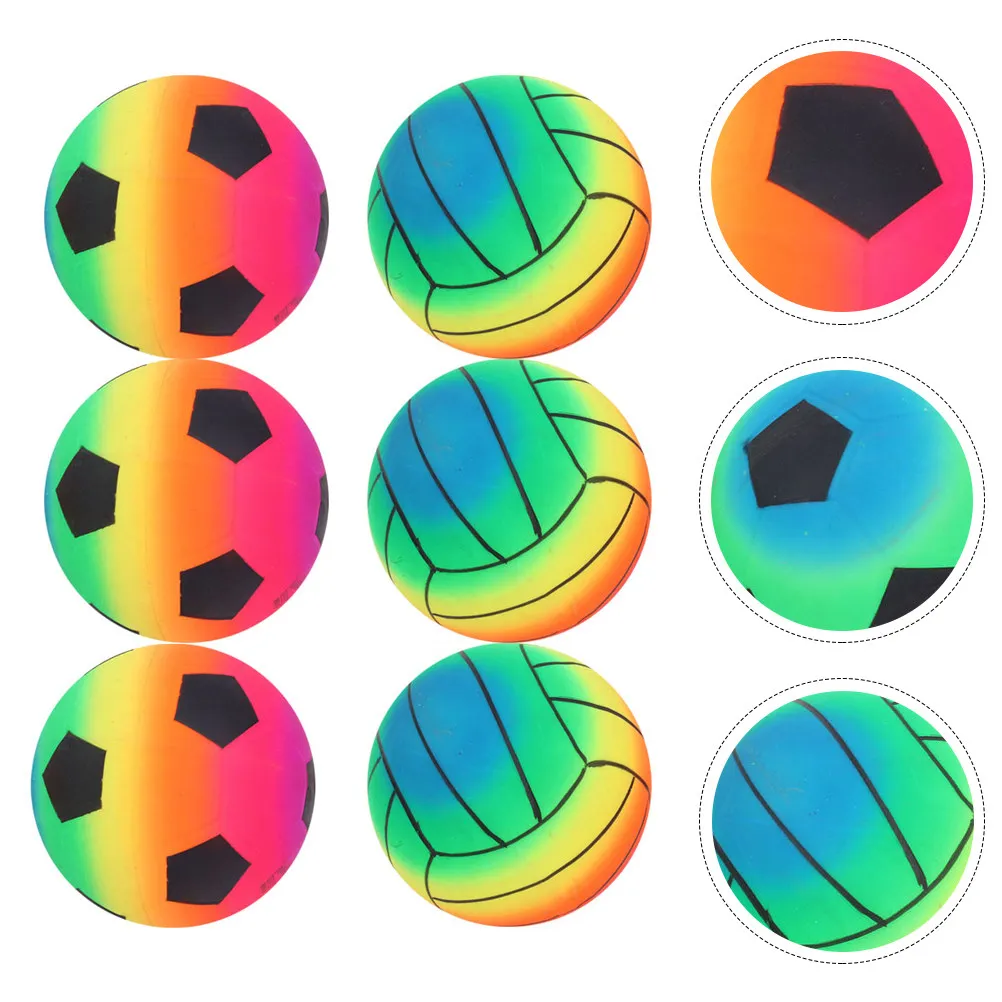 6Pcs Inflatable Beach Balls Set – PVC, Bright Colors, Easy Inflation for Family Play, Throwing, Catching, Kicking