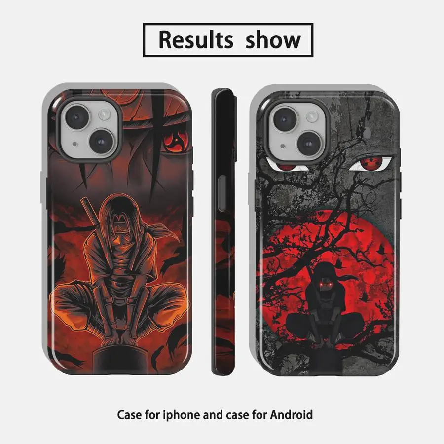 Capa de Celular para Apple iPhone 17 15 16e 12 Pro Max Plus 14 XS XR 13 16 Air 11 Capa Macia Uchiha Itachi Lua Vermelha