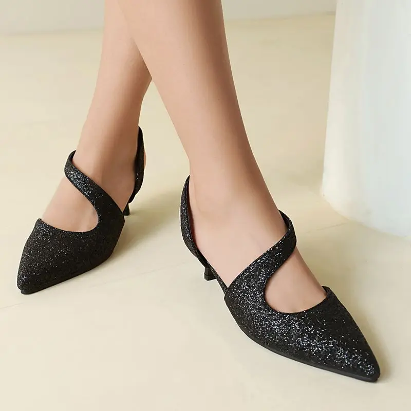 

ORCHA LISA Fashion Fashion Women's Sandals Pointed Toe Thin Heel Back Strap Slip On Soft Sexy White Large Size 41-43 Dating