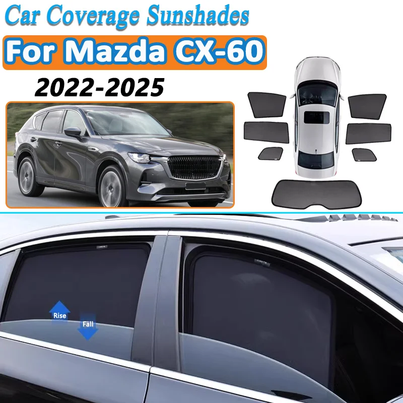 

For Mazda CX-60 2022-2025 Car Mesh Shades Auto Accessories Window Sunshades Sunscreen Privacy Curtain Sun Visors Anti Mosquito