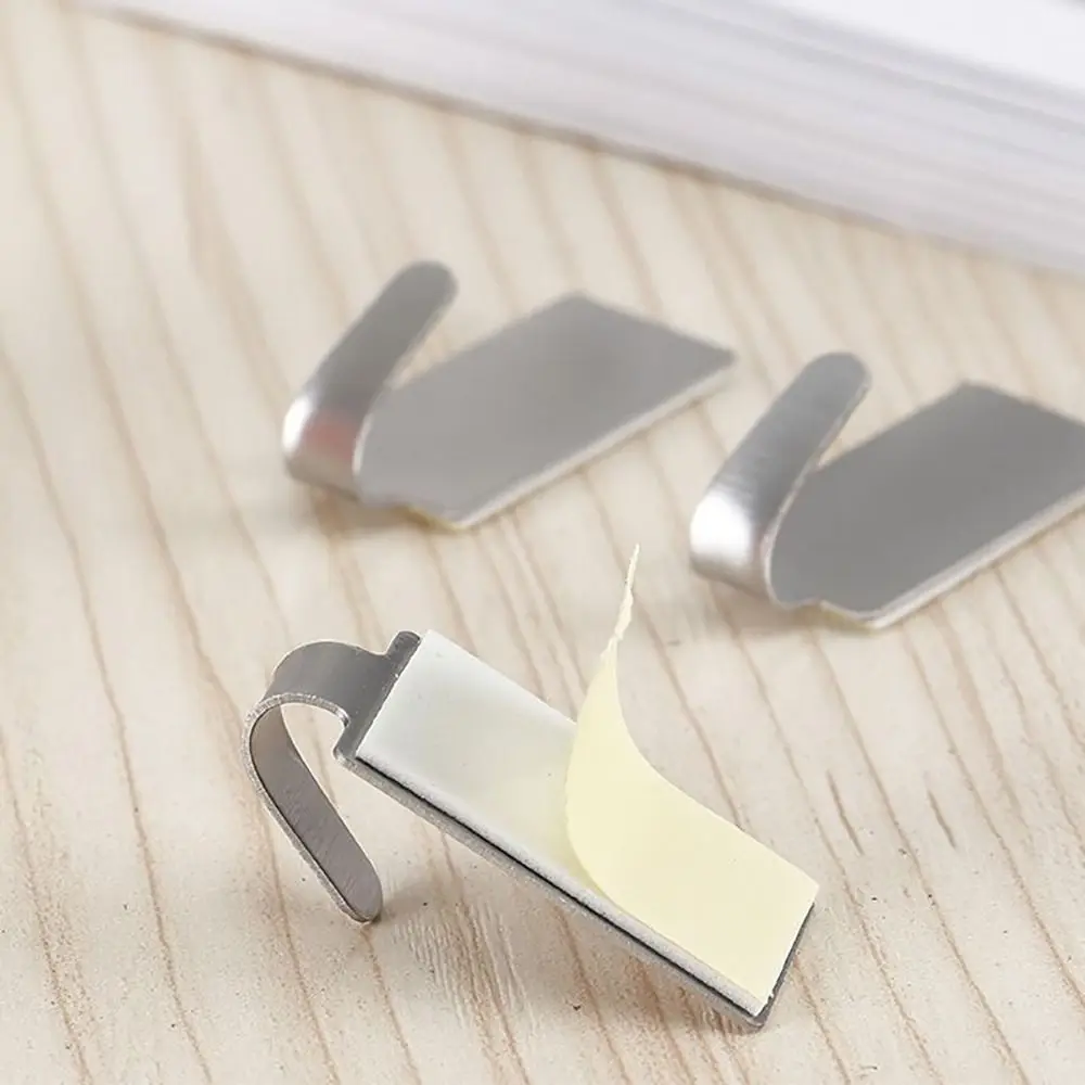1/6Pcs Kitchen Bathroom Wall Hanger Hook Small Stainless Steel Bathroom Organizer Self Adhesive Multi-purpose Towel Rack Hanger