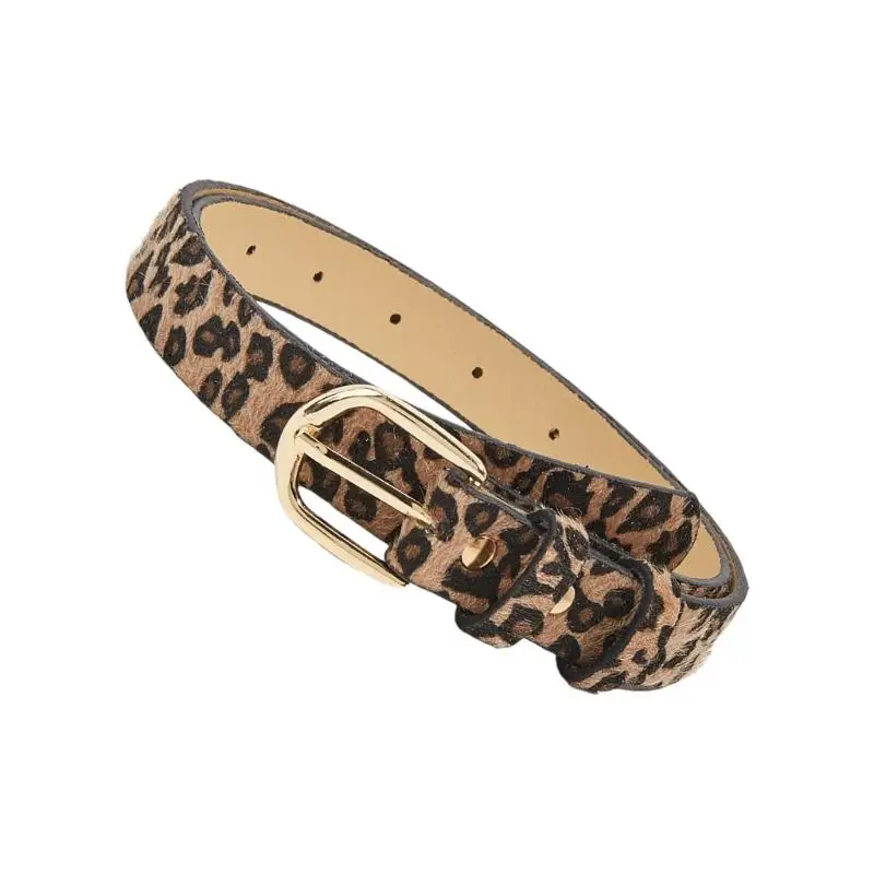 

652F Adjustable Synthetic Leather Strap For Pants Fashionable Waistband With Polished Metal Detail