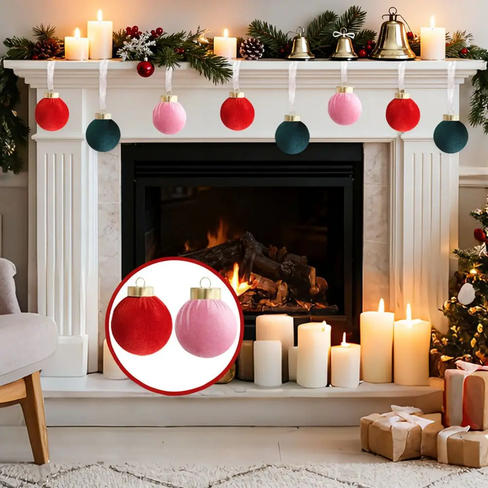 Stylish Christmas Velvet Hanging Baubles Set For Festive Tree Decor Holiday Party Supplies Home Interior Decorative Ornaments