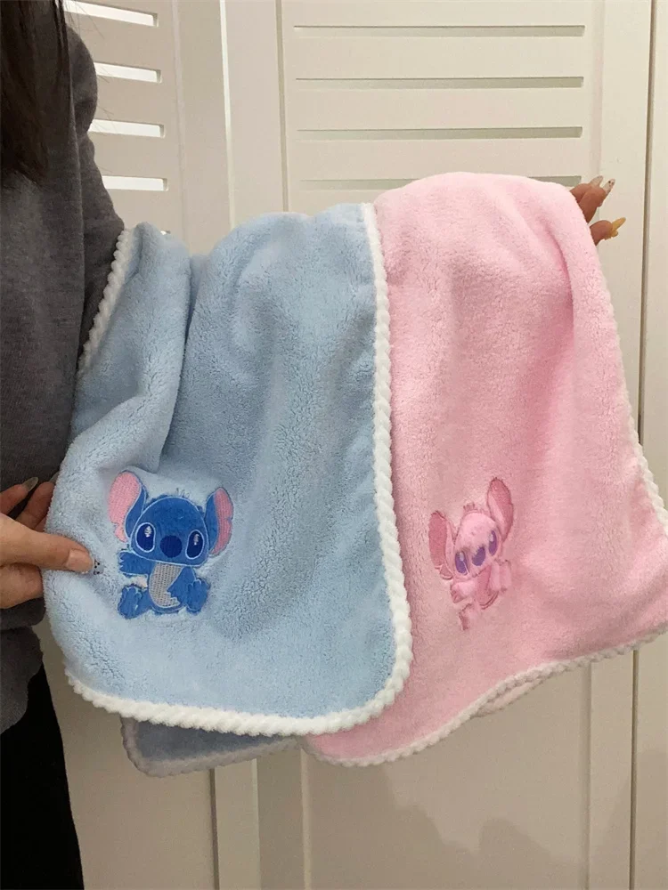 

Cute Disney Stitch Coral Velvet Face Towel Cartoon Anime Lilo & Stitch Couple Home Super Absorbent Quick Drying Hair Towel Gift