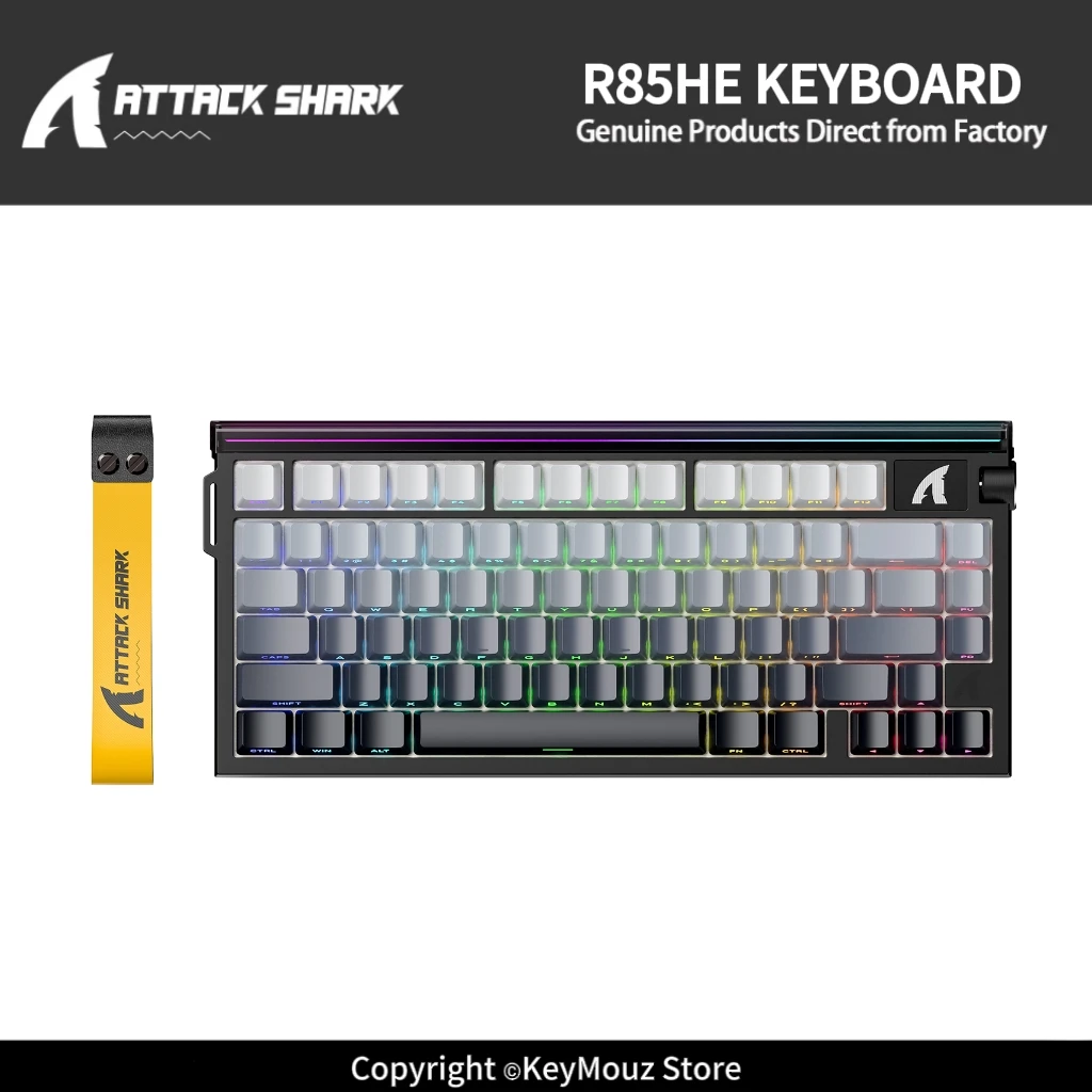ATTACK SHARK R85HE Hybrid Axis Hot-Swap Magnetic Switch Mechanical Keyboard with Volume Knob PC Web Dual Driver RGB Backlight