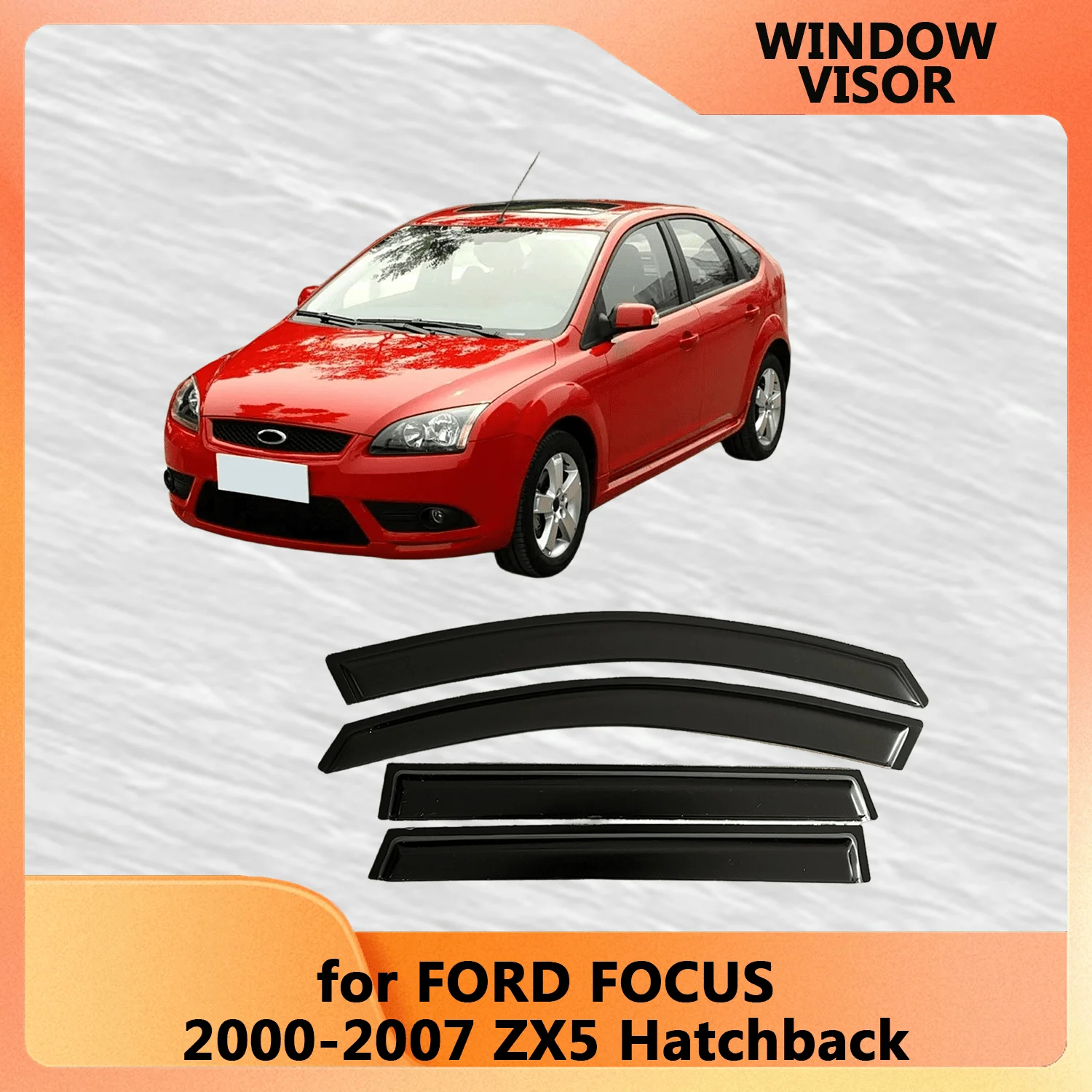 

Дефлекторы окон для FORD FOCUS 2000-2004 2005 2006 2007 ZX5 Хэтчбек, защита от дождя, ветра и солнца, боковые ветровики