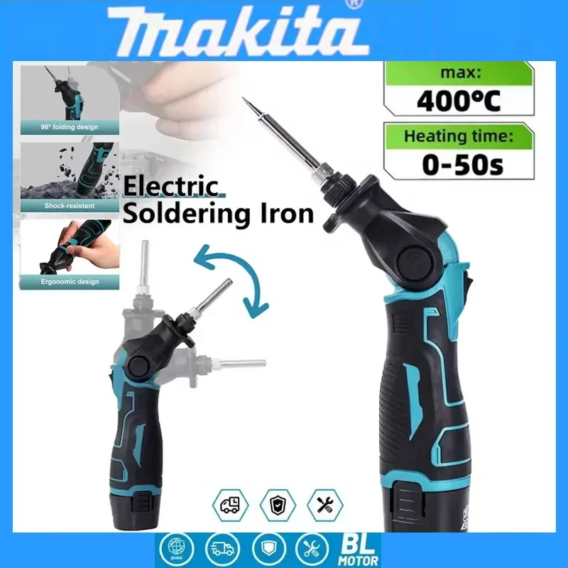 マキタ-12v-リチウムイオン電動はんだごて-角度調整可能-0～90度-°-ポータブル恒温はんだごて溶接ツール