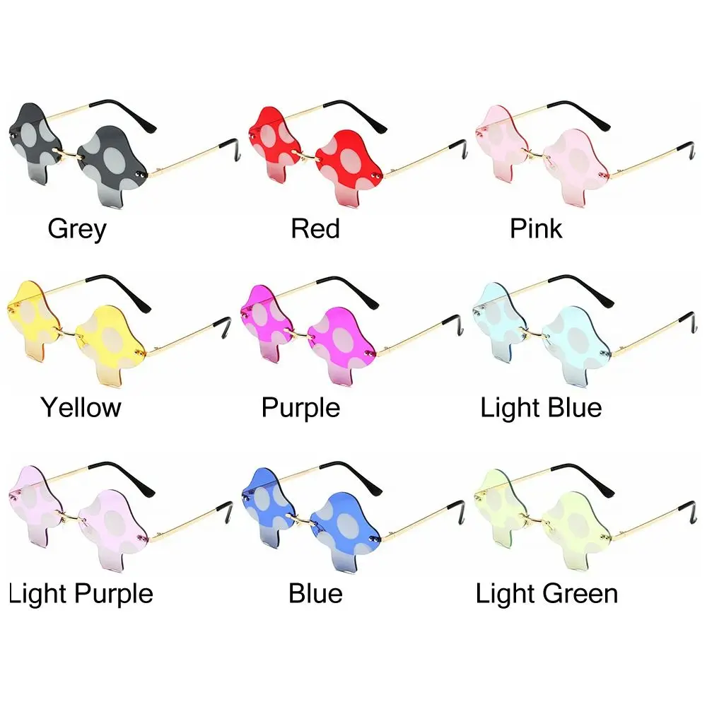 نظارات شمسية غير منتظمة للحفلات بدون إطار من Novel Retro للنساء على شكل فطر #6