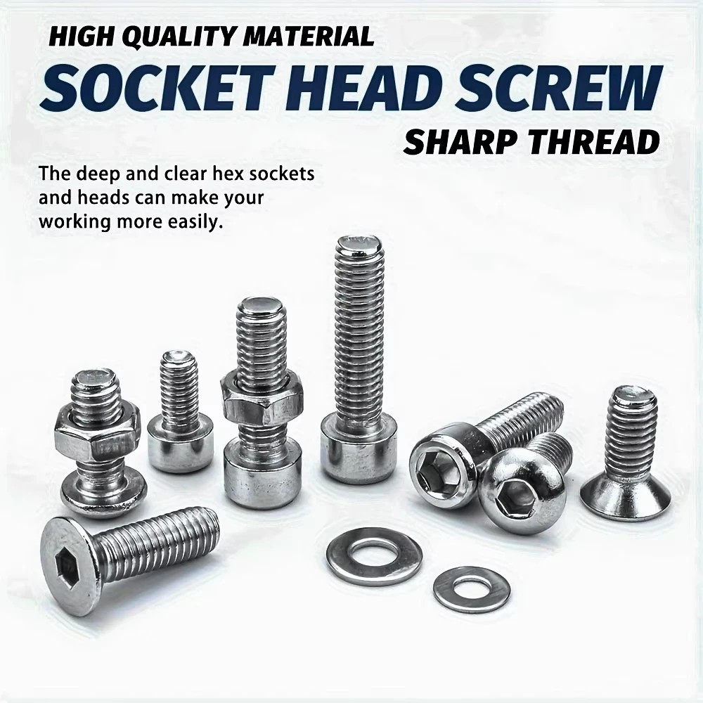 918pcs Nuts And Bolts Assortment Kit - M2, M3, M4, M5 Hex Head 304 Stainless Steel Bolts, Nuts, Flat Washers, And More image 4