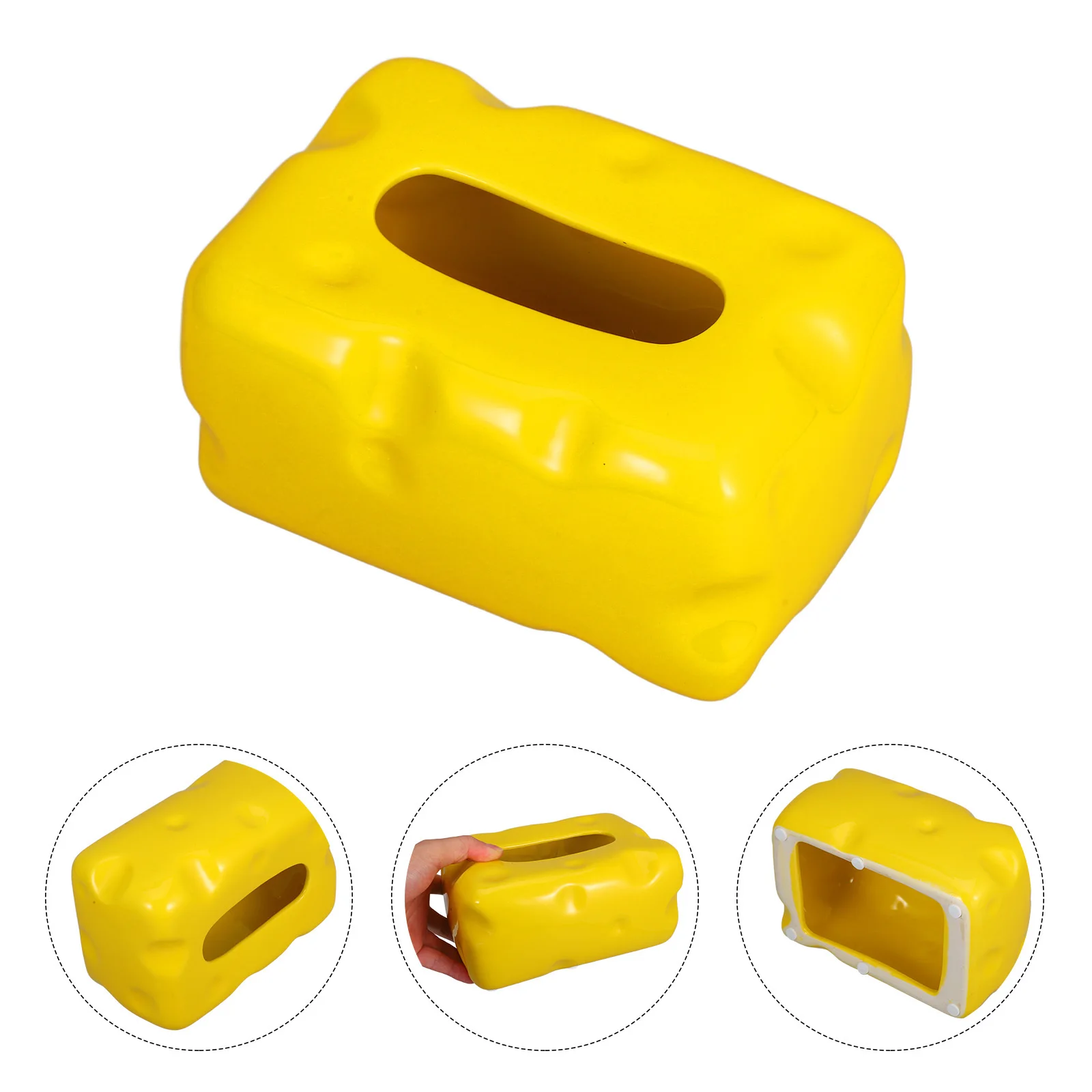 

Ceramic Cheese Tissue Box Holder Stylish Decorative Paper Towel Container for Living Room Dining Table Coffee Table Rustic Home