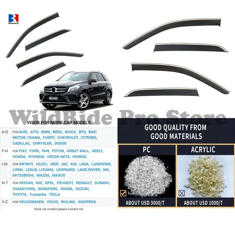 

1 set For Factory Directly Sell High End PC Injection Deflector Window Visor for BENZ GLE350 GLE450