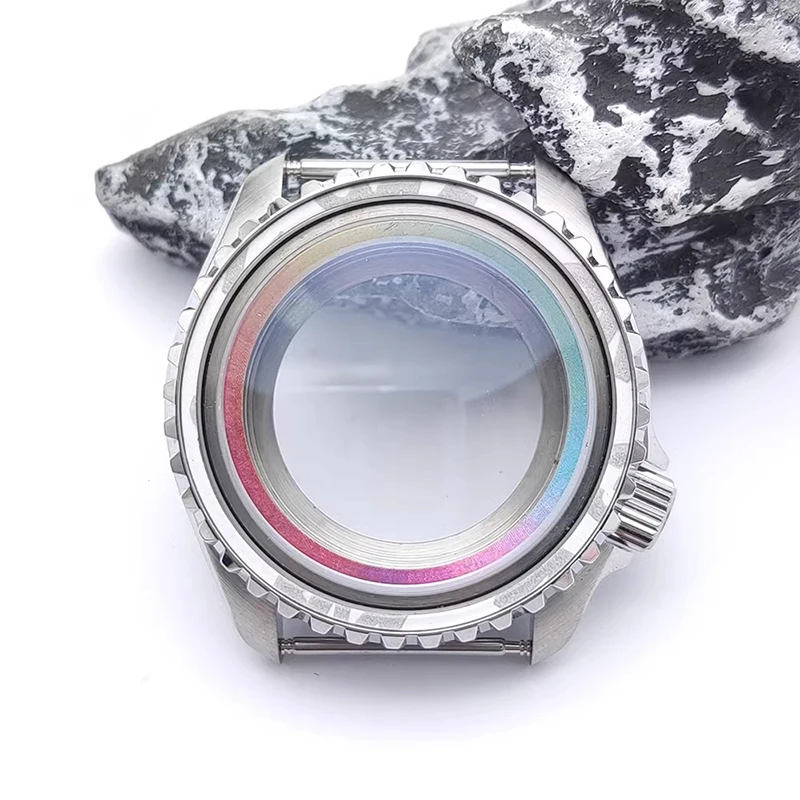 Mod 42mm Bilayer Dome Sapphire Glass Case Fits NH35 NH36 4R35 7S26 4R36 Movement 28.5mm Dial Bezel Insert Men Watch Cases Refit