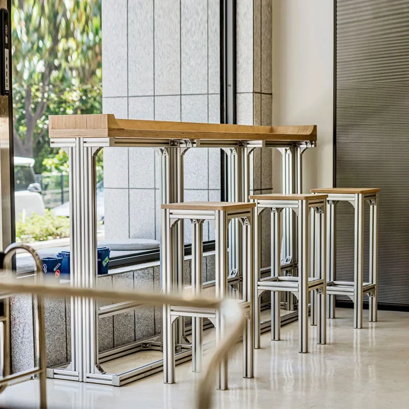 

Birch high bar table bar table and chair combination industrial style wall high foot narrow table