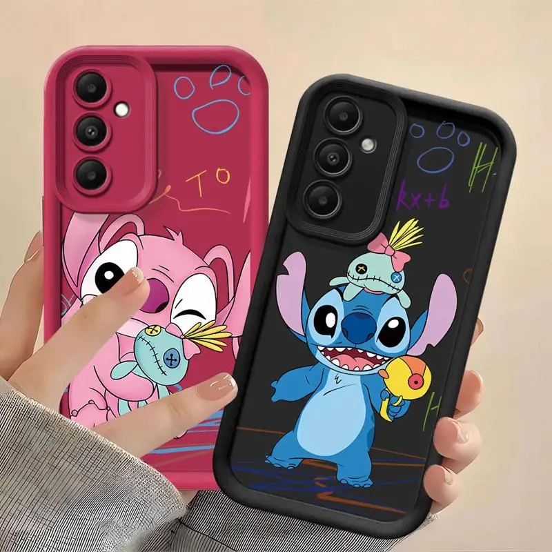 Cute Disney Stitch Case for Samsung Galaxy A24 A15 A54 A73 5G A25 A34 A13 A14 4G A23 A33 Silicone Capa Cover