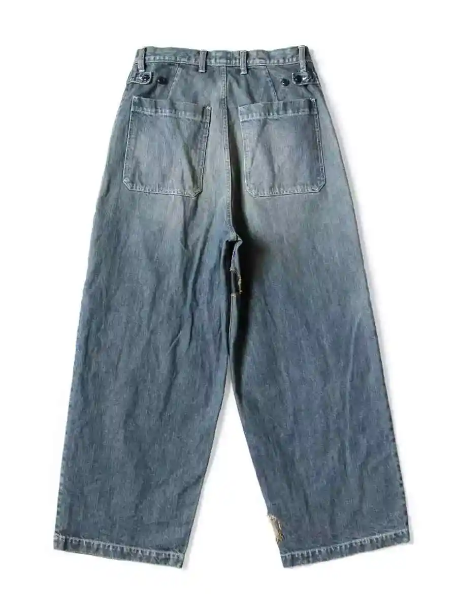 Japan Style Kapital Washed Distressed Patchwork Pants for Men and Women New Arrival Fashion Jeans