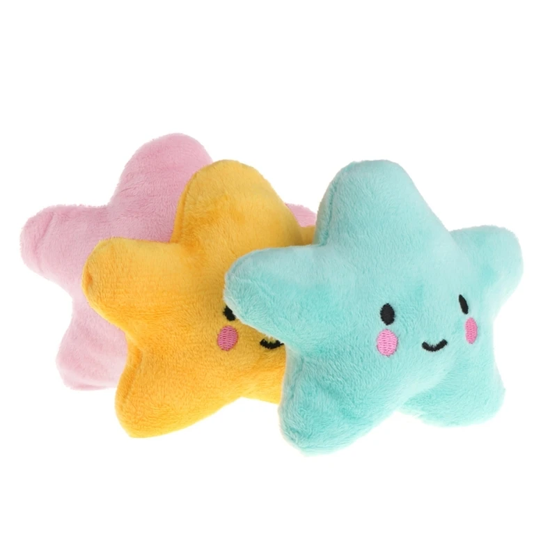 Soft Plush Dog Toys Cloud Star Shaped Plush Toy Cartoon Squeaky Toys Dog for Cat Interactive Toys for Pet Dog Training