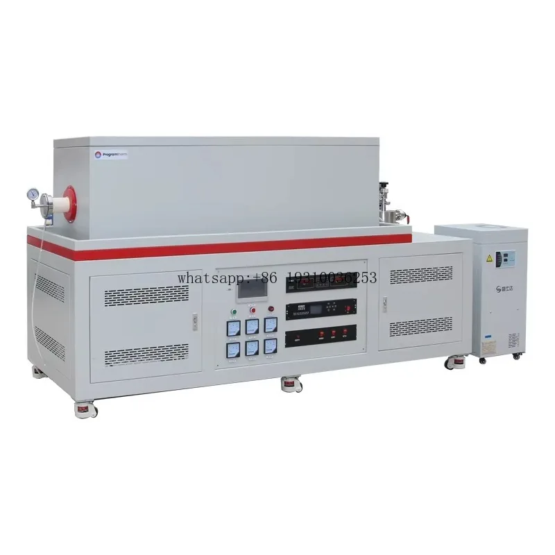 1700C CVD 3-Zone فراغ أنبوب فرن معدات التدفئة المختبرية مع خلاط MFC ووحدة الجزيئية