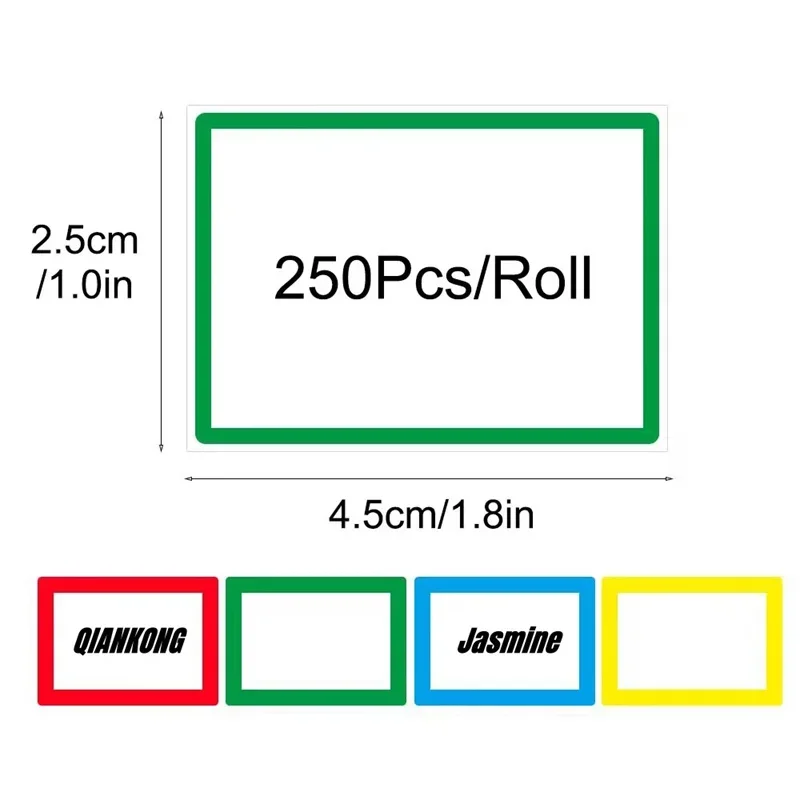 250 Stück/Rolle Name Aufbewahrung bücher klassifizieren Aufkleber, 4 Designs 1.0*1,8 Zoll gut Dekor Etikett perfekt für den Büro gebrauch Home Storage Küche