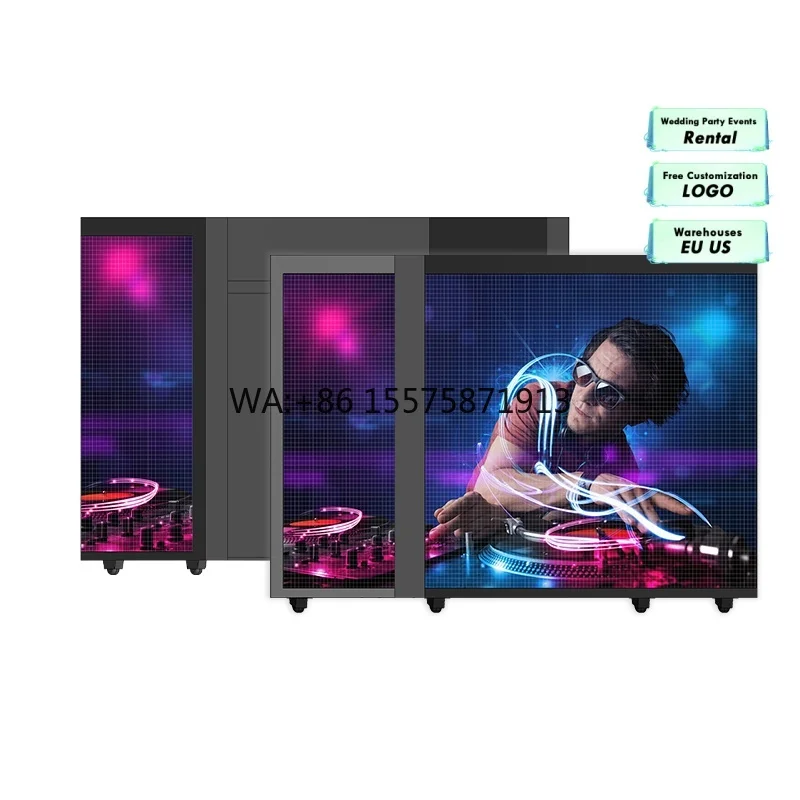 Portable Party Event, Family Bar, Nightclub, Full-color DJ Booth Display Screen with Flight case