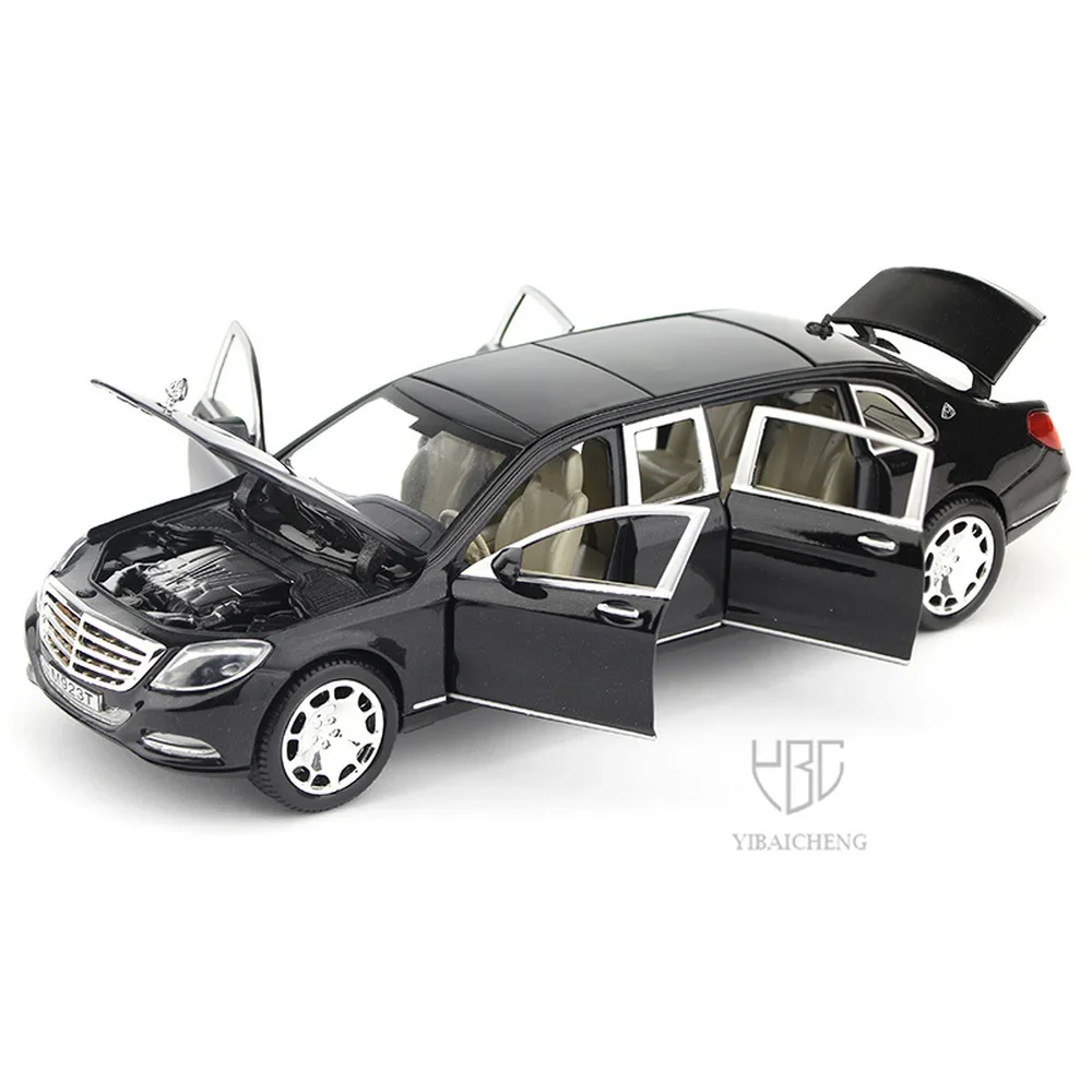 1:24 Maybach S600 Legierung Autos Spielzeug Modelle Druckguss 6 Türen geöffnet mit Licht Sound Fahrzeug Rad zurückziehen Auto Kinder Festival Geschenke