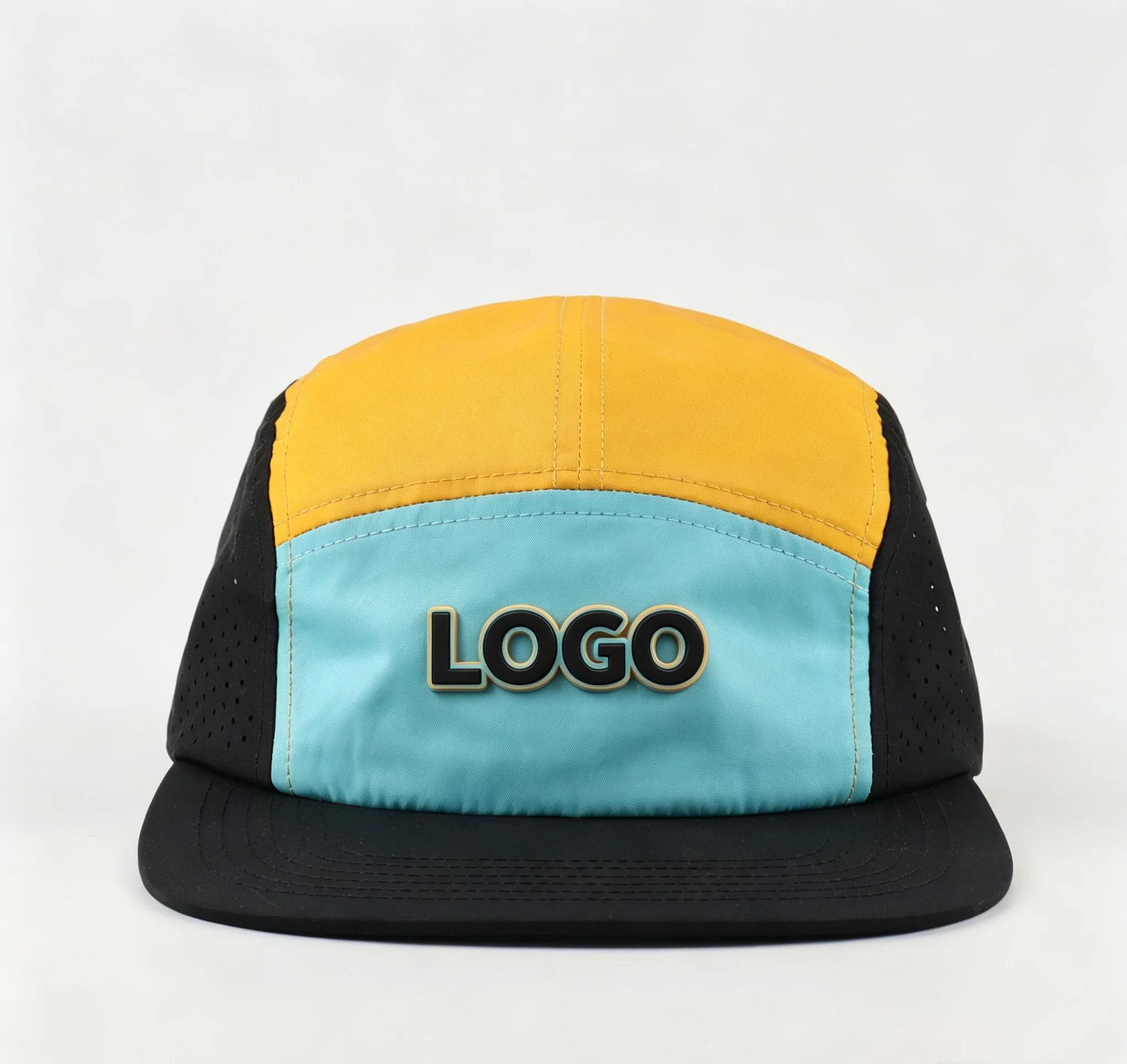 High Quality Custom Unstructured Low Profile 5 Panel Hat Lightweight Breathable Flat Brim Camping Cap Wholesale