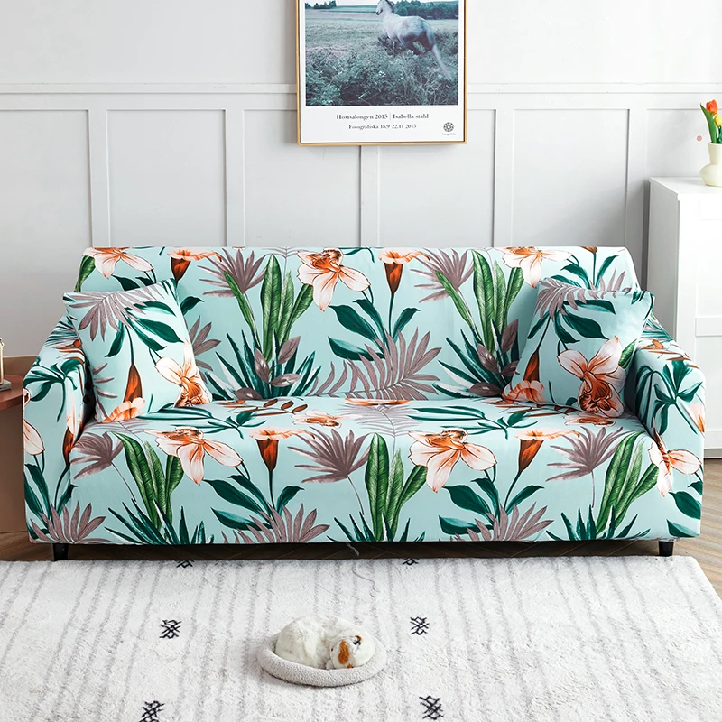 1pc Geometric Printed Milk Silk Sofa Slipcover for Living Room Bedroom Dorm Room Non-Slip Adjustable Sofa Couch Cover Home Decor
