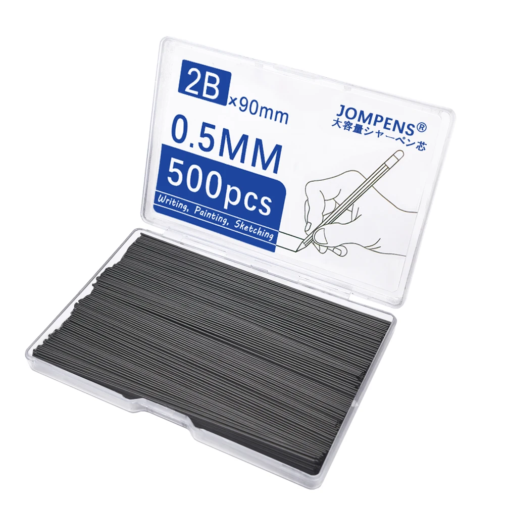 Schwarze austauschbare Bleistiftmine mit großer Kapazität, 0,5 0,7 0,9 1,3 2,0 mm HB 2B 90 mm Druckbleistiftminen, Zeichnungs- und Schreibwerkzeuge – Detail 1