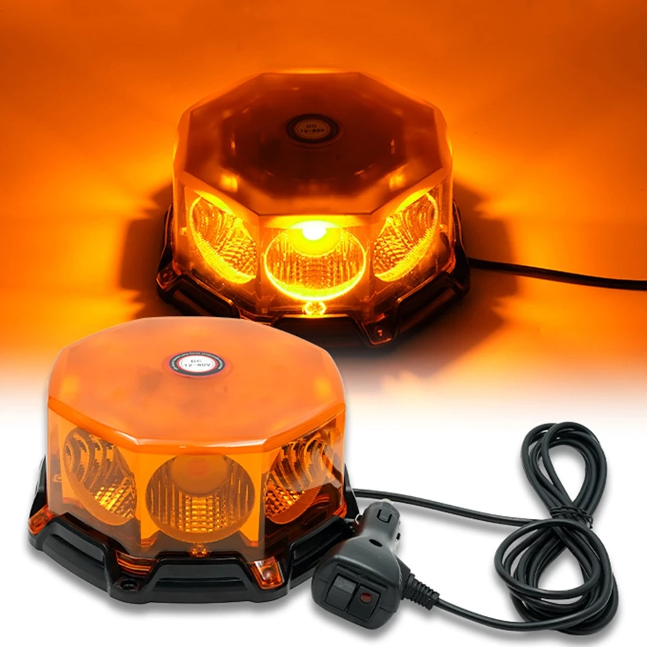COB LED Rooftop Strobe Beacon Lights Magnetic Base Safety Warning Light Emergency Construction Vehicles Trucks Postal Mail Cars