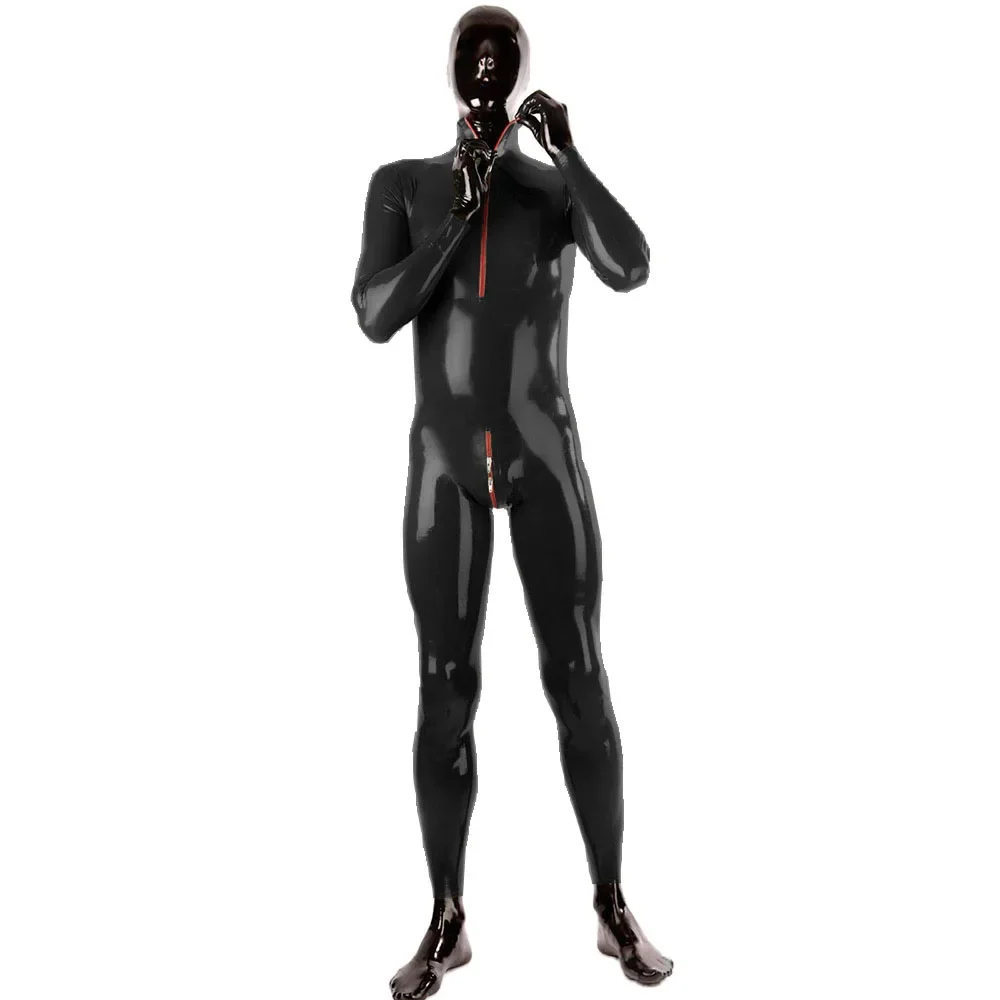 Sissy Sexy Shiny PVC Leather Zentai Body Cover Jumpsuit Vinyl Long Sleeve Cosplay Costumes Exotic Shiny Faux Latex Catsuit