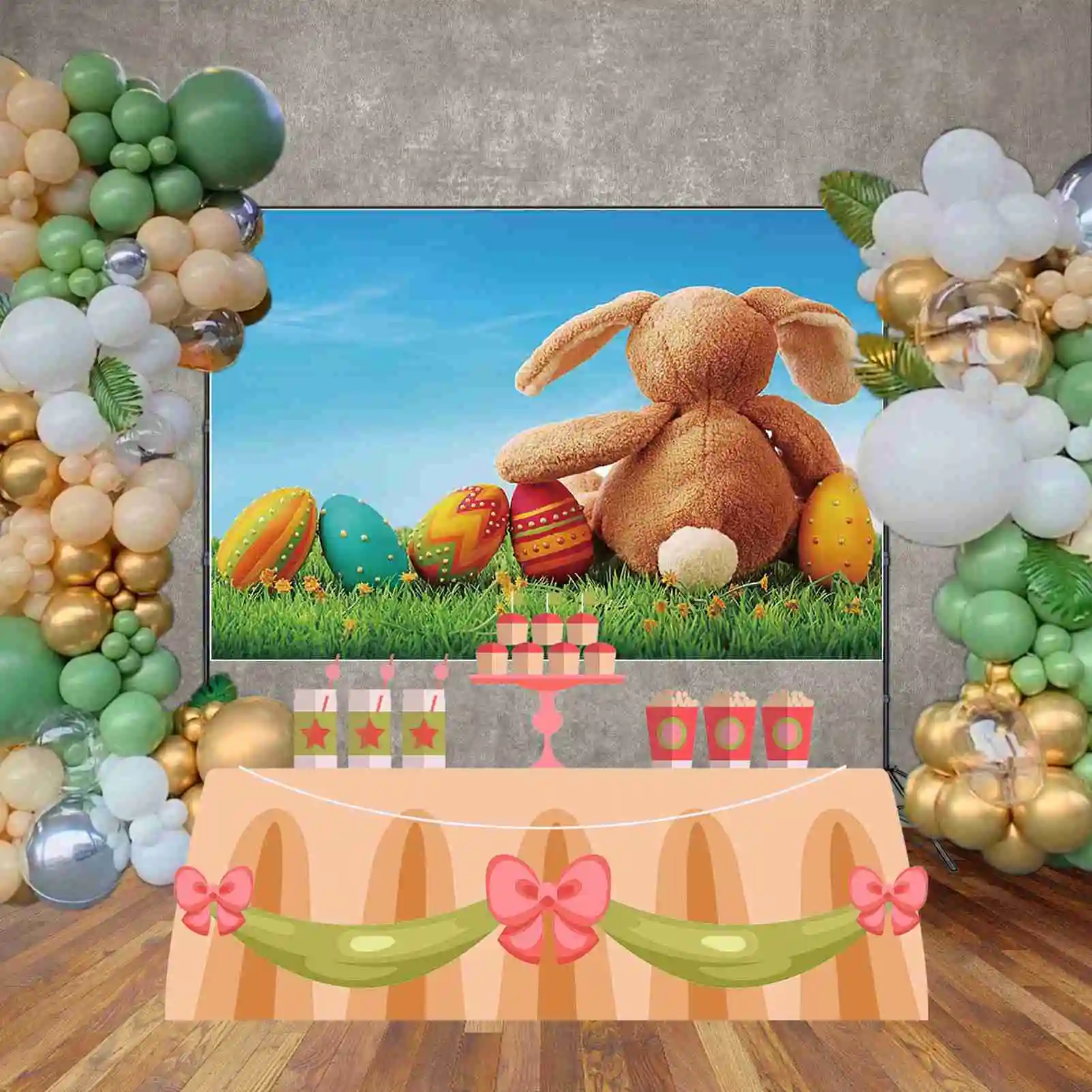 Fondo de fotografía de Pascua feliz, castillo de huevos coloridos, tablón de madera, telón de fondo para sesión fotográfica, accesorios para sesión fotográfica de estudio para niños